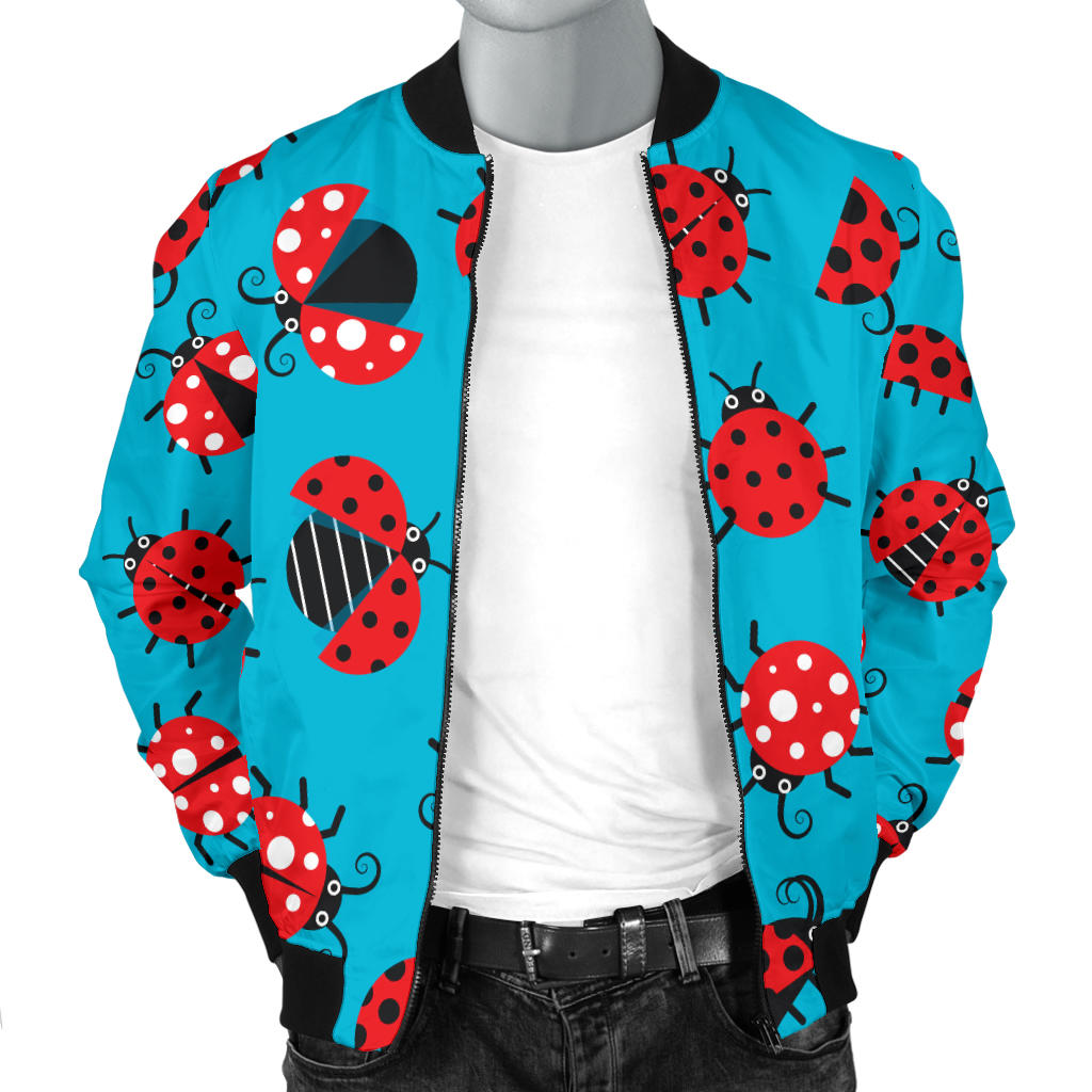 Ladybug Action Print Pattern Men Bomber Jacket