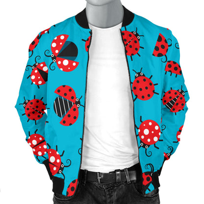 Ladybug Action Print Pattern Men Bomber Jacket