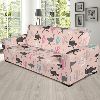 Ostrich Pattern Print Design 03 Sofa Slipcover