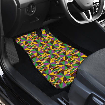 Kente Triangle Design African Print Car Floor Mats Front Back