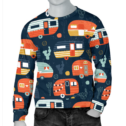 Camper Caravan Print Pattern Men Long Sleeve Sweatshirt