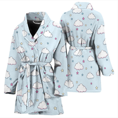 Cloud Pattern Print Design 01 Women Bathrobe