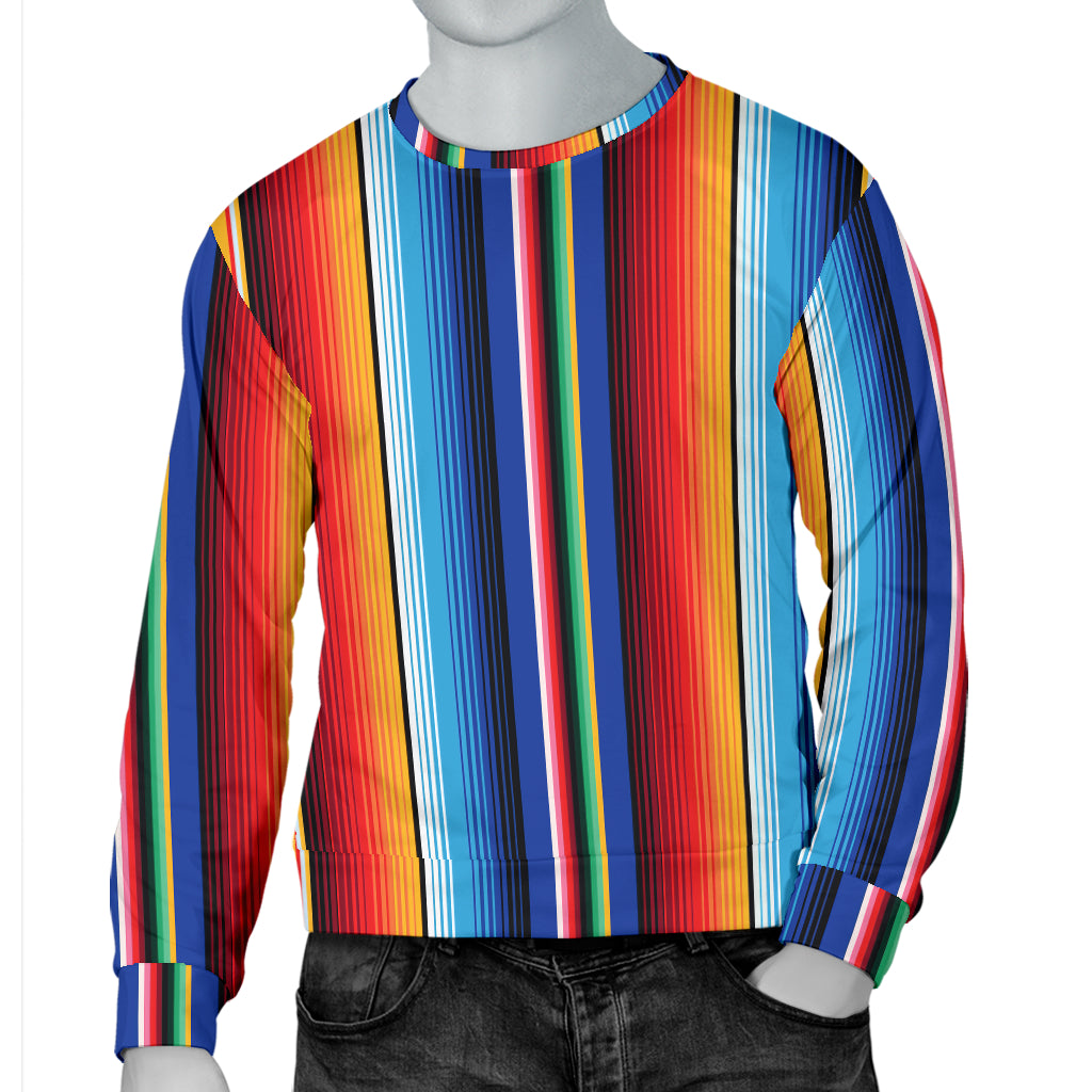 Mexican Blanket Stripe Print Pattern Men Long Sleeve Sweatshirt