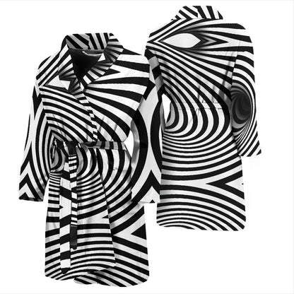 Vortex Print Design LKS303 Men Bathrobe