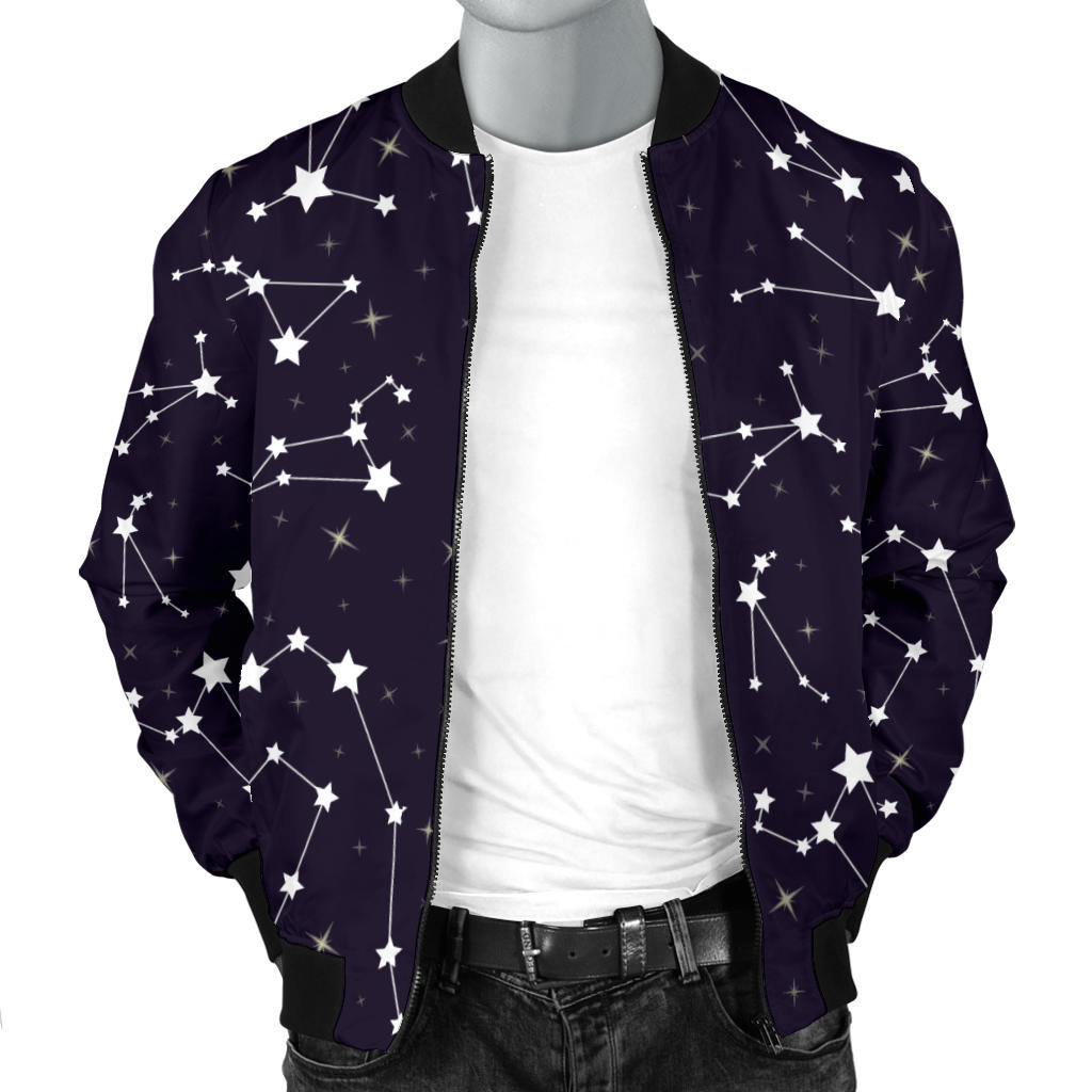 Zodiac Star Pattern Design Print Men Bomber Jacket