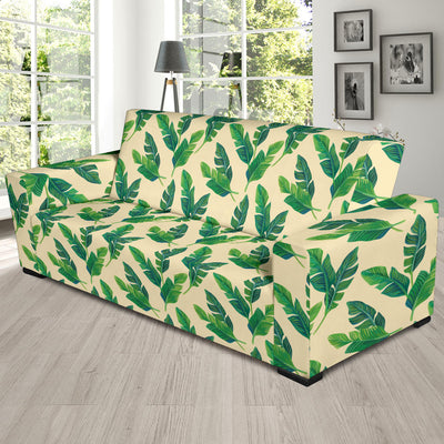 Banana Leaf Pattern Print Design 01 Sofa Slipcover