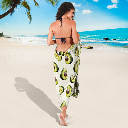 Avocado Pattern Print Design 01 Sarong Pareo Wrap
