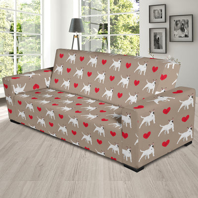 Bull Terriers Pattern Print Design 01 Sofa Slipcover