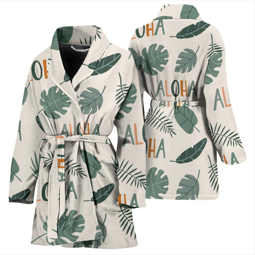 Aloha Hawaii Pattern Print Design 05 Women Bathrobe
