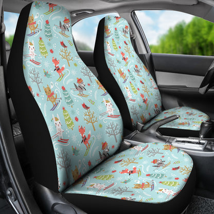 Ski Fox Cute Print Design LKS303 Car Seat Covers
