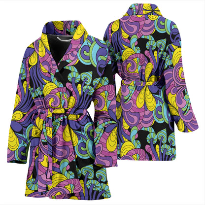 Trippy Print Design LKS305 Women Bathrobe