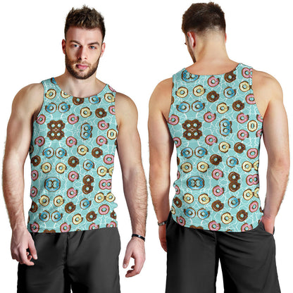 Emoji Donut Print Pattern Men Tank Top