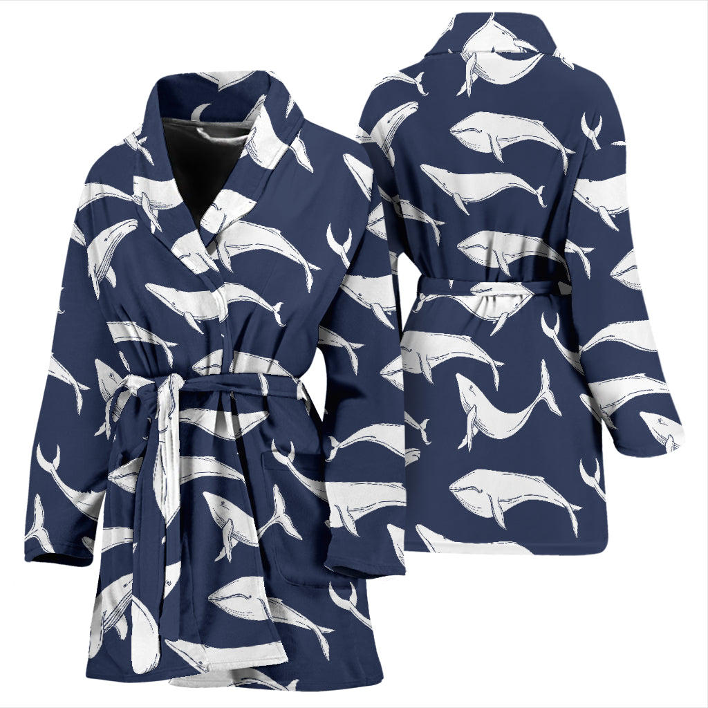 Whale Print Design LKS308 Women Bathrobe