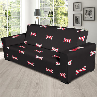 Dog Bone Pattern Print Design 04 Sofa Slipcover