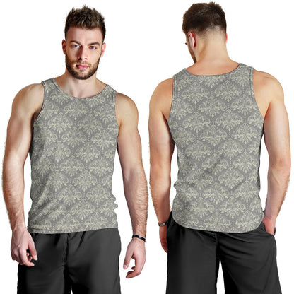 Damask Grey Elegant Print Pattern Men Tank Top