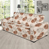 Pomeranians Pattern Print Design A01 Sofa Slipcover