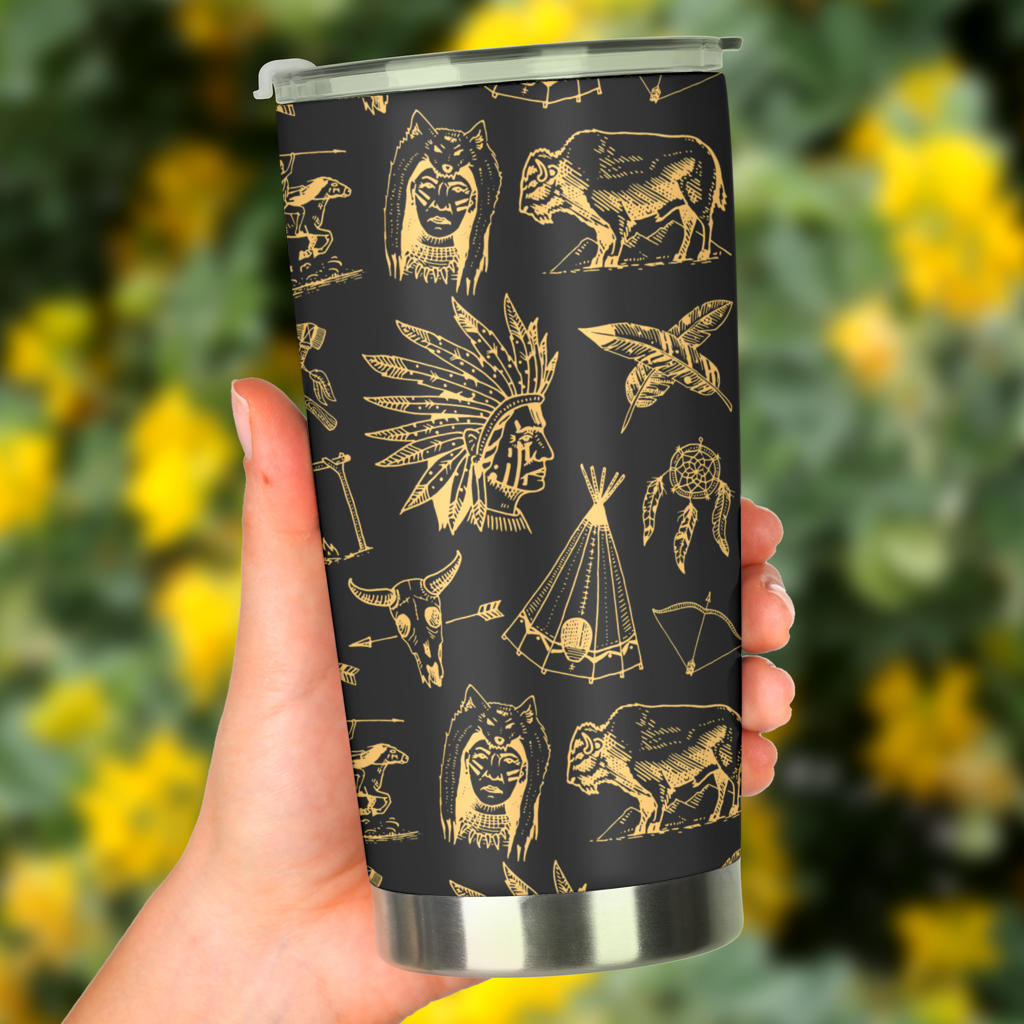 American indian Gold Style Tumbler