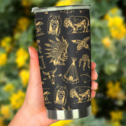 American indian Gold Style Tumbler