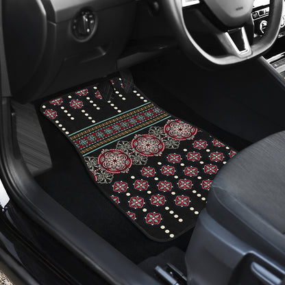 Ethnic Dot Style Print Pattern Car Floor Mats Front Back