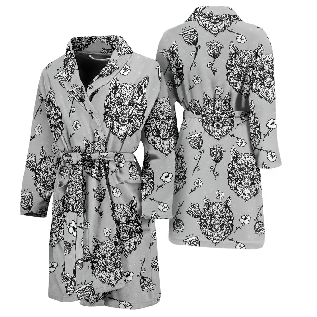 Tribal Pattern Print Design LKS306 Men Bathrobe
