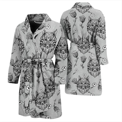Tribal Pattern Print Design LKS306 Men Bathrobe