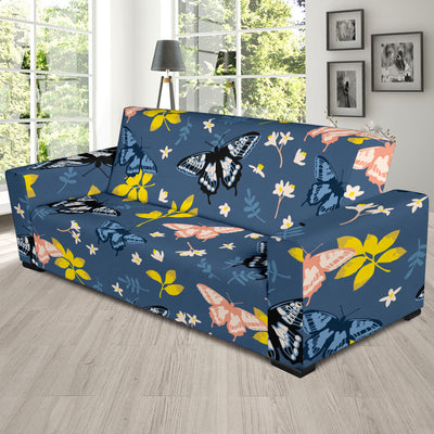 Monarch Butterfly Pattern Print Design 02 Sofa Slipcover