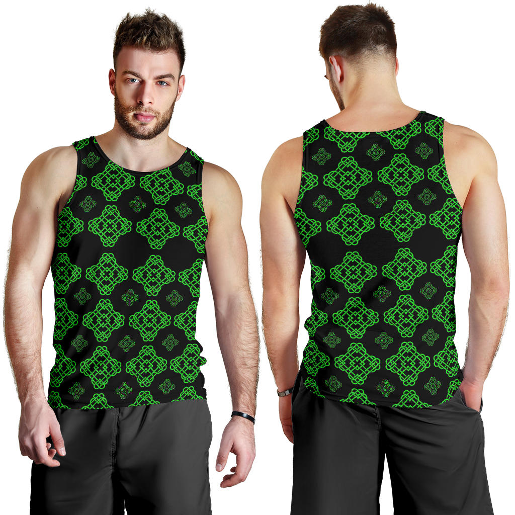 Celtic Knot Green Neon Design Men Tank Top