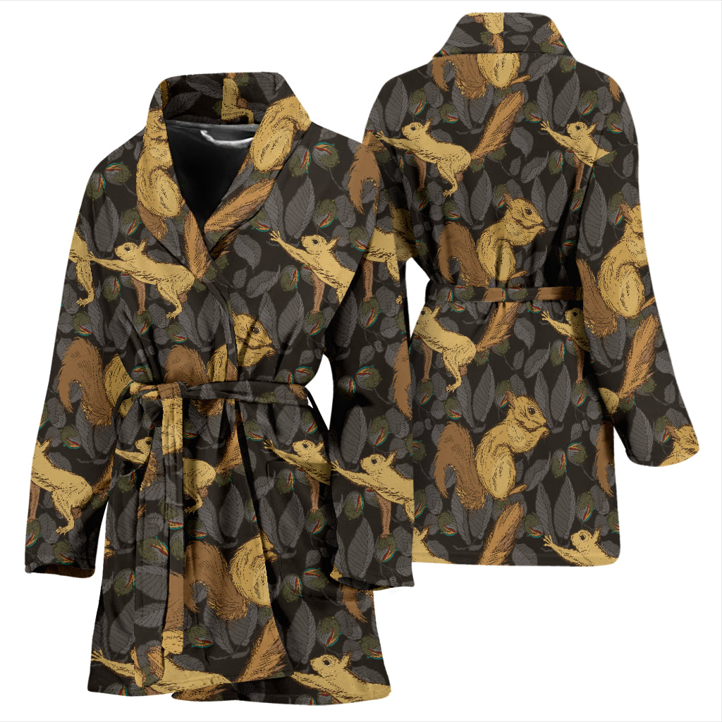 Squirrel Print Design LKS309 Women Bathrobe