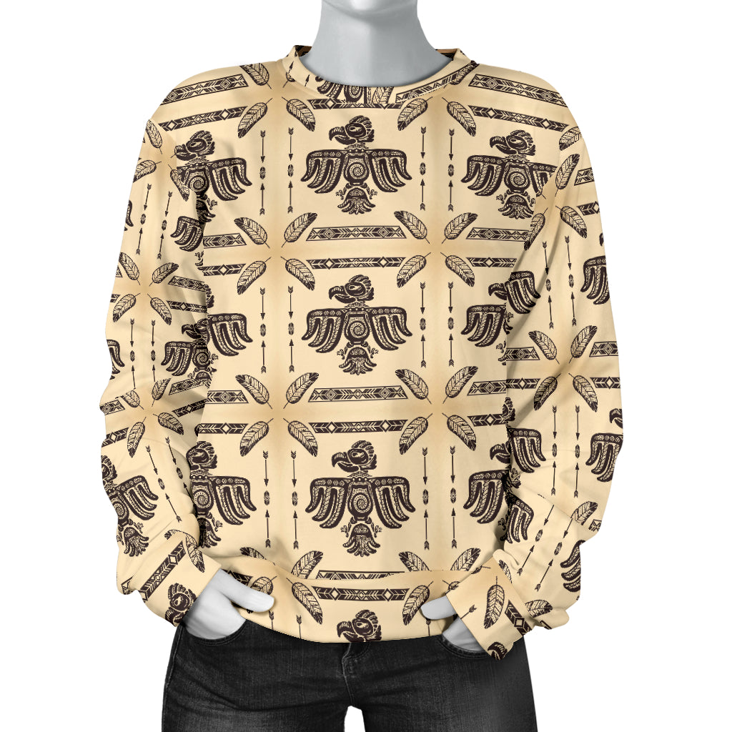 Native American Themed Design Print Women Long Sleeve Sweatshirt