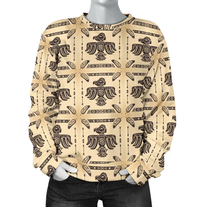 Native American Themed Design Print Women Long Sleeve Sweatshirt