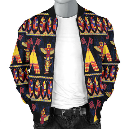Totem Pole Design Men Bomber Jacket
