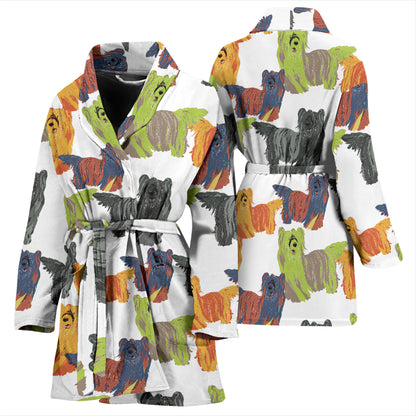 Skye Terriers Print Design LKS301 Women Bathrobe