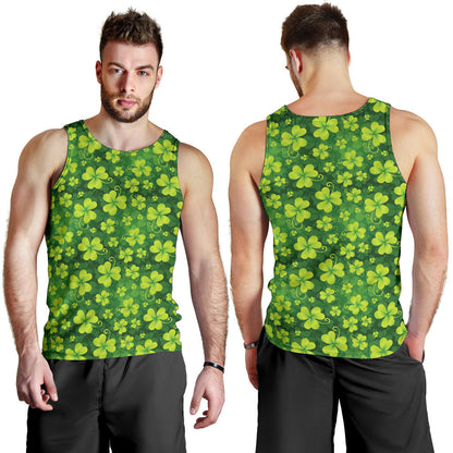 Shamrock Clover Print Men Tank Top