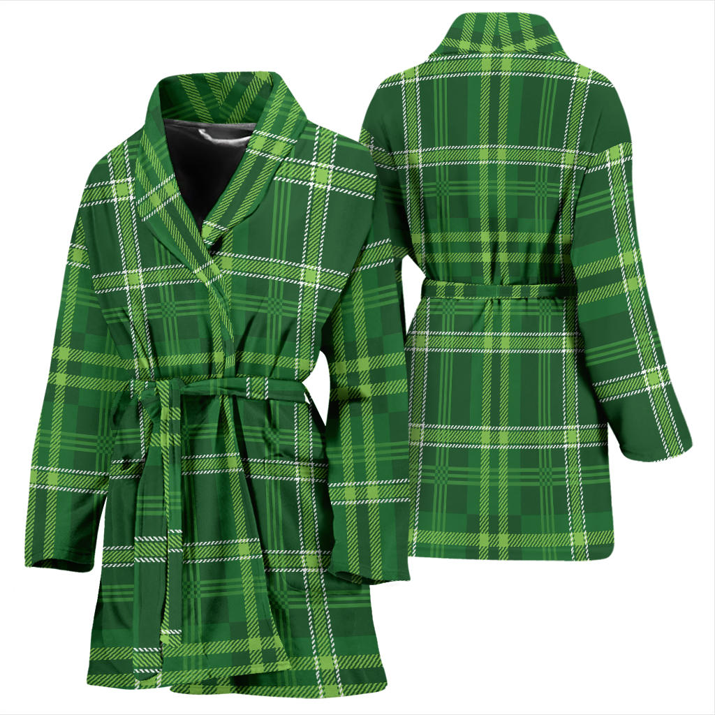 Irish Plaid Pattern Print Design 02 Women Bathrobe