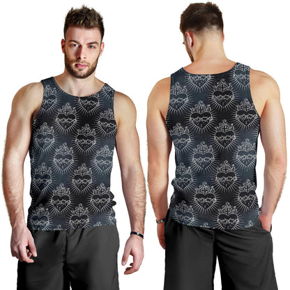 Christian Heart Tattoo Style Men Tank Top