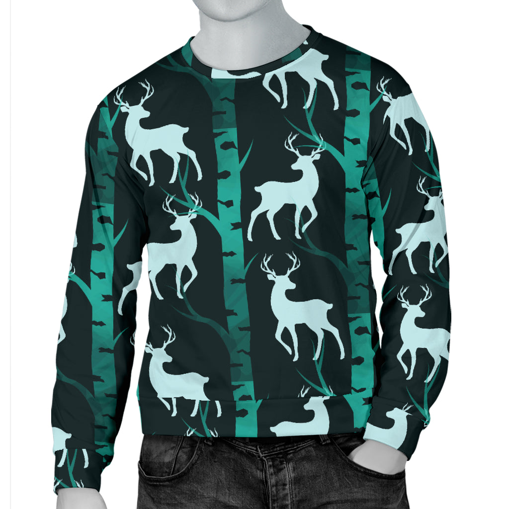 Deer Jungle Print Pattern Men Long Sleeve Sweatshirt