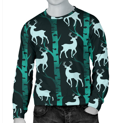 Deer Jungle Print Pattern Men Long Sleeve Sweatshirt
