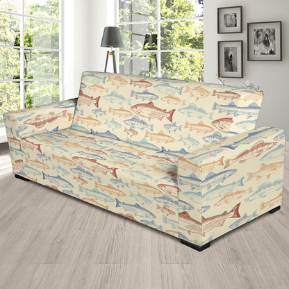 Salmon Fish Print Design LKS302 Sofa Slipcover