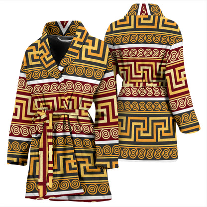 Ancient Greek Pattern Print Design LKS302 Women Bathrobe