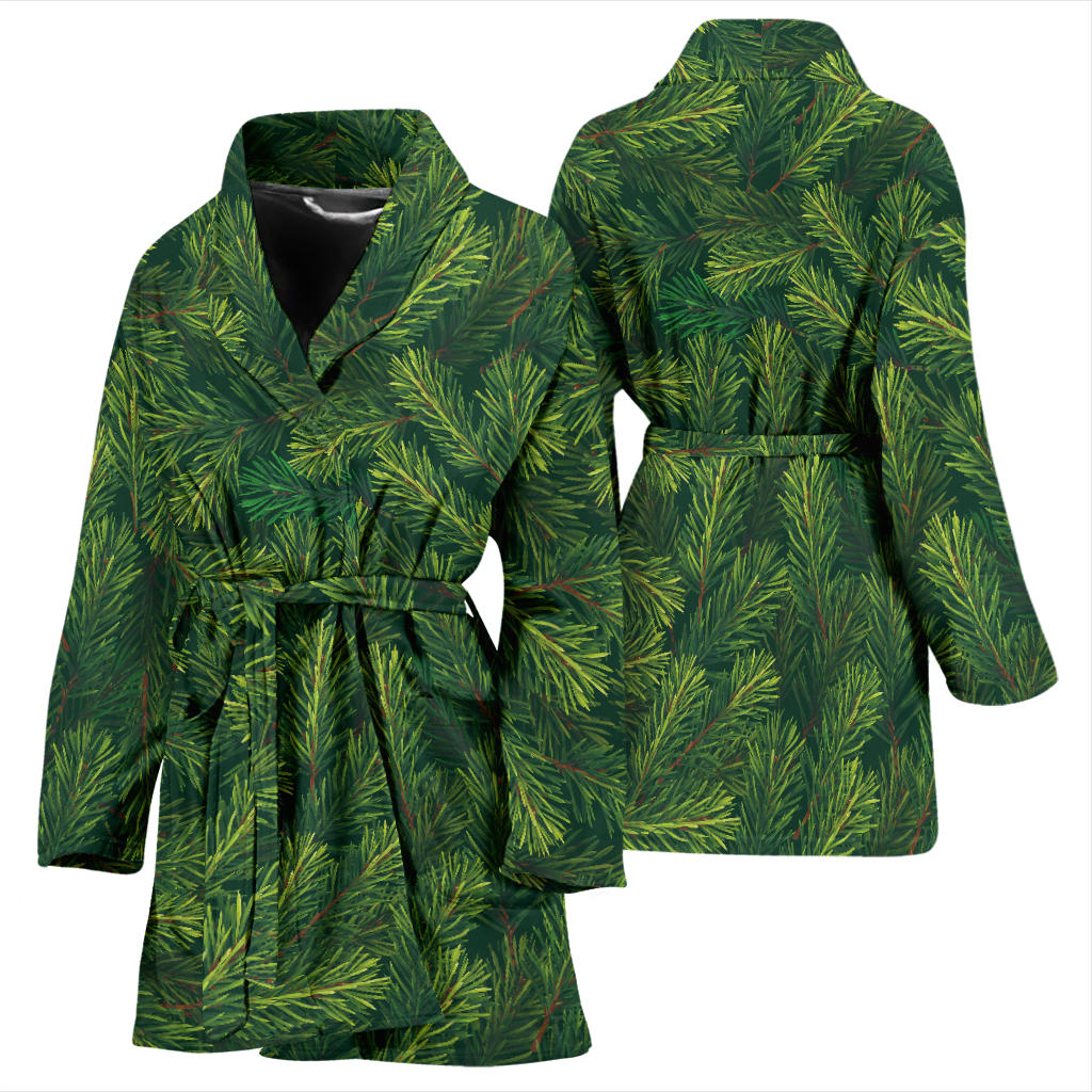 Christmas Tree Pattern Print Design 02 Women Bathrobe