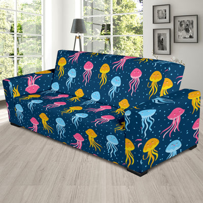 Jellyfish Pattern Print Design 04 Sofa Slipcover