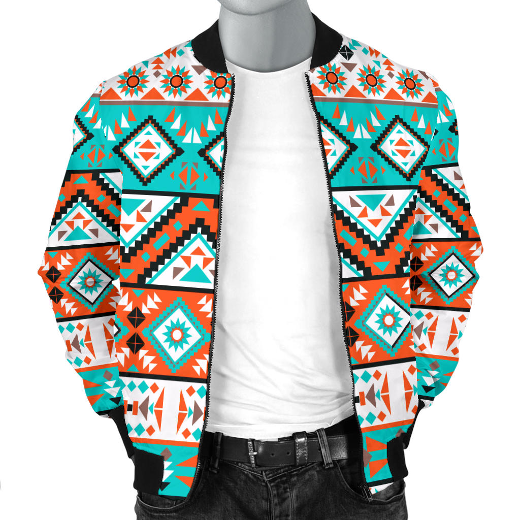 Navajo Style Print Pattern Men Bomber Jacket