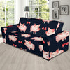 Pig Cute Pattern Print Design 02 Sofa Slipcover