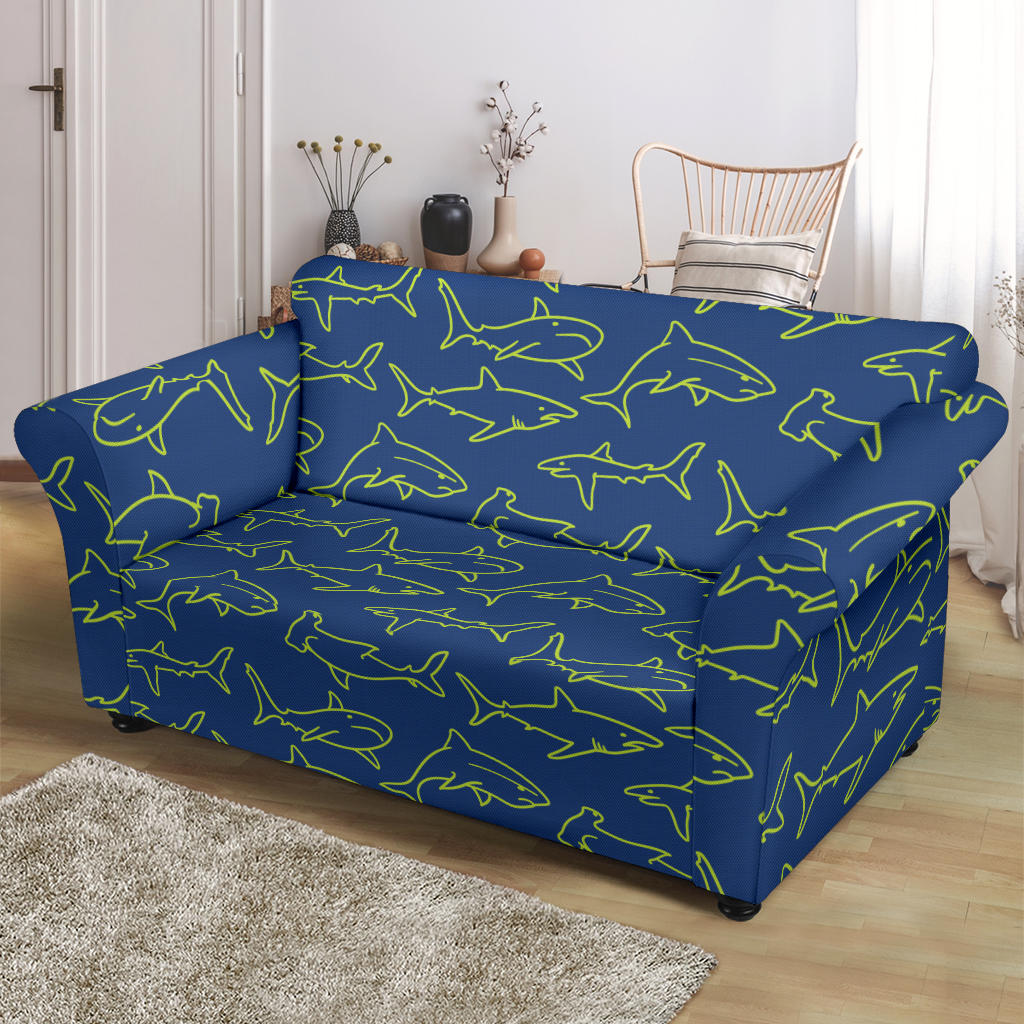 Shark Print Design LKS301 Loveseat Couch Slipcover