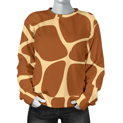 Giraffe Texture Print Women Long Sleeve Sweatshirt
