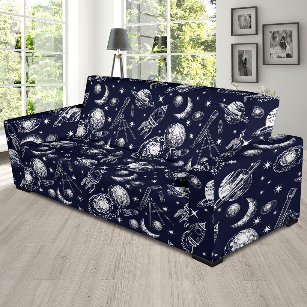 Space Rocket Print Design LKS301 Sofa Slipcover