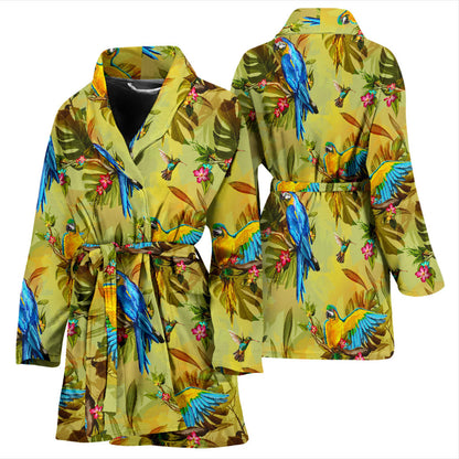 Parrot Pattern Print Design A02 Women Bathrobe