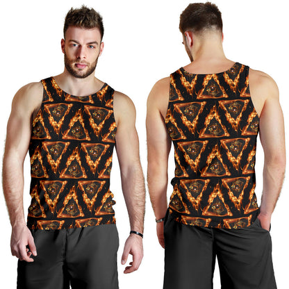 Eye of Horus in Flame Print Men Tank Top