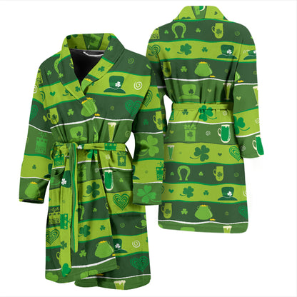 Shamrock Print Design LKS303 Men Bathrobe