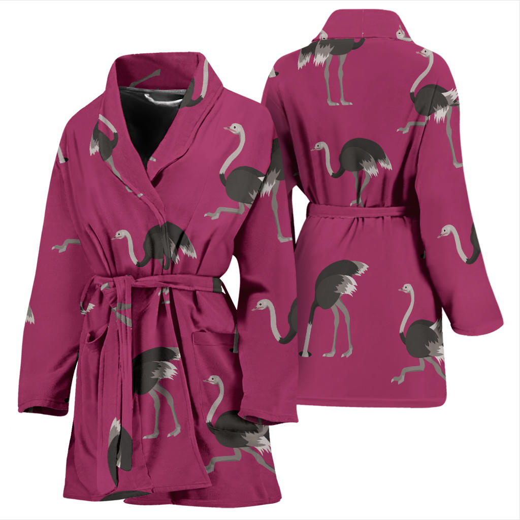 Emu Pattern Print Design 02 Women Bathrobe